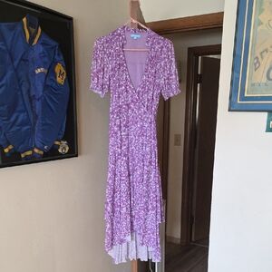 Draper James Lavender Floral High Low Dress